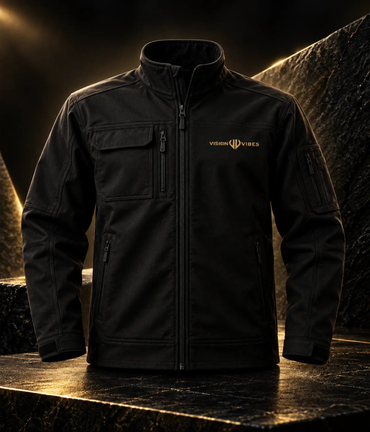 Schwarze Vision Vibes Workwear-Jacke