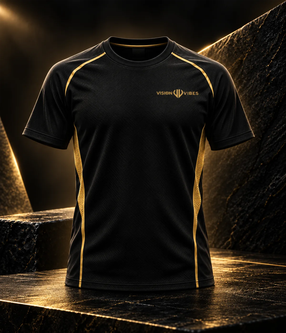 Schwarzes Vision Vibes Sportshirt