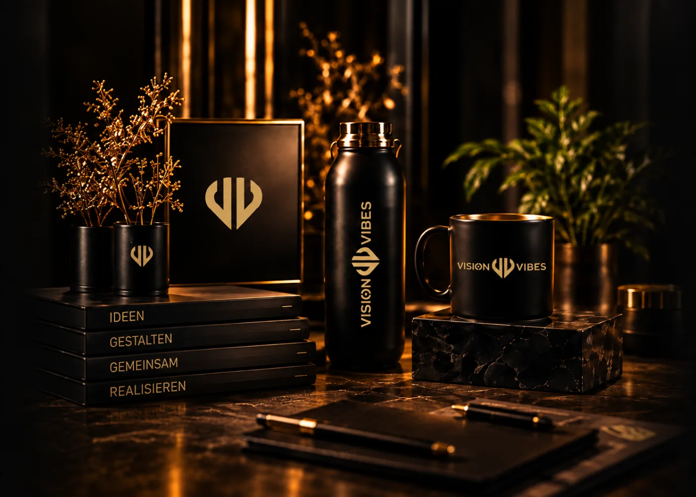 Kreative Workshop-Materialien im Vision-Vibes-Stil